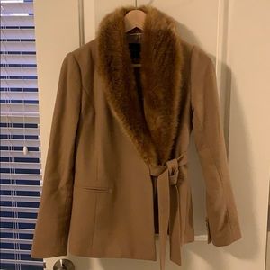 Banana Republic tan faux fur blazer/jacket